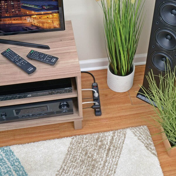 Surge, 6 Outlet, 6ft cord, 360J, Black, LED