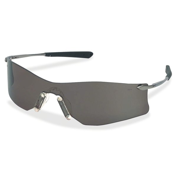 Safety Glasses, Wraparound Gray Polycarbonate Lens, Anti-Fog, Scratch-Resistant