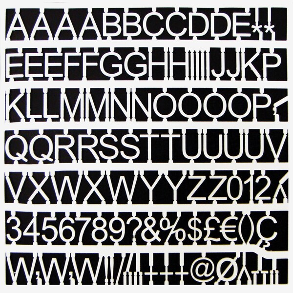 White Plastic Letters, Number/Symbol, 1