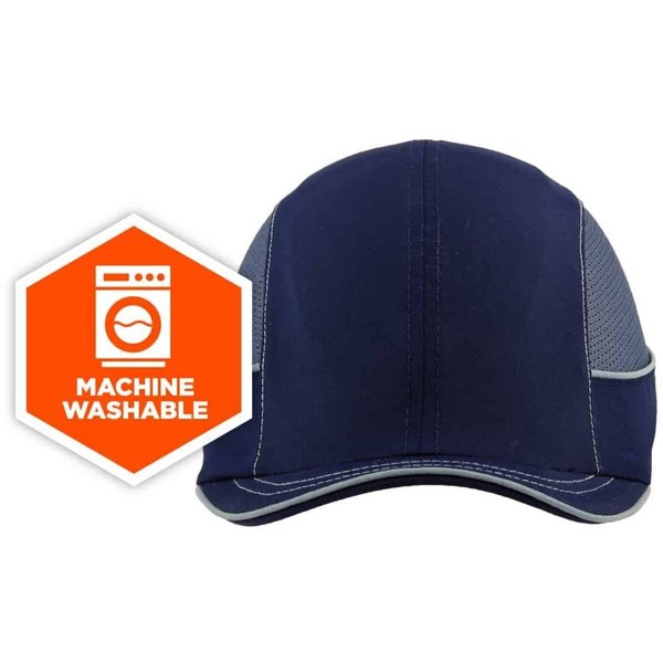 Vented Bump Cap, Micro Brim, Navy