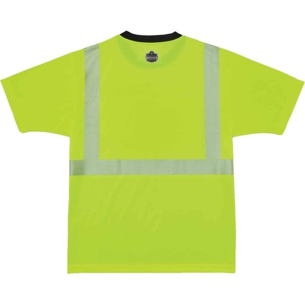Black Front Perf. Safety T-Shirt, L, Lime