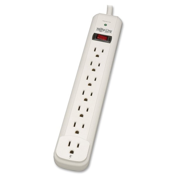 Surge Protector Strip, 7 Outlet, White