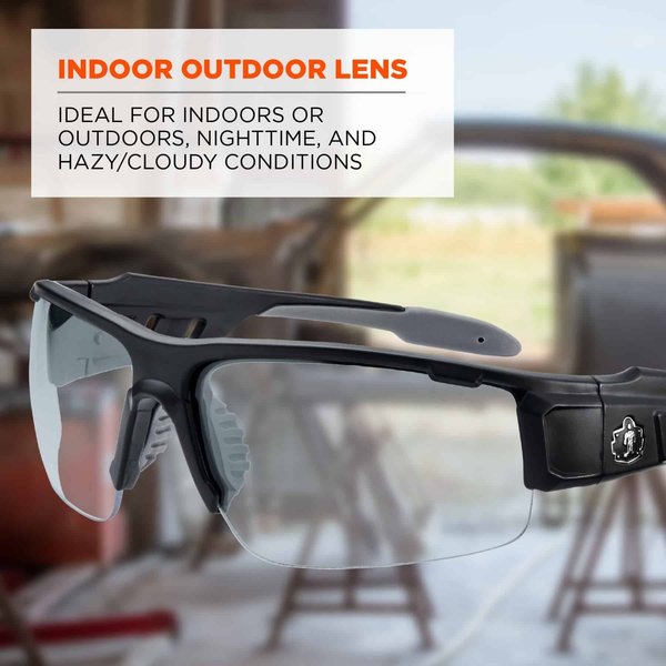 Safety Glasses, Traditional I/O PC Decenter Lens, Scratch-Resistant