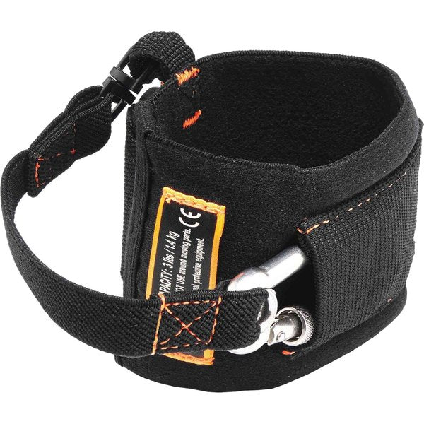 Wrist Tool Lanyard, Carabiner, 8in.L, Black