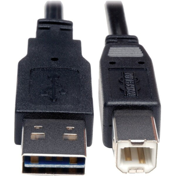USB Reversible 2.0 Cable, A to B, M/M, 1ft