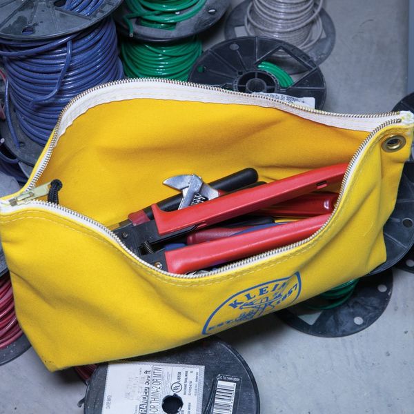 Canvas Bag with Zipper, Large Yellow, Canvas, Yellow