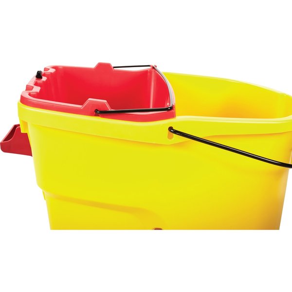 Oval Dirty Water Bucket, 14 in H, 10 in Dia, Red, Plastic