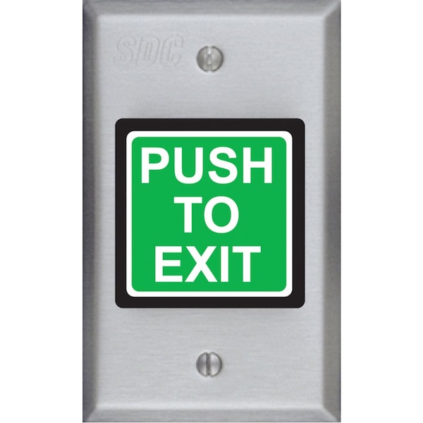 Push to Exit Button, 2-7/8 in.W, Momentary