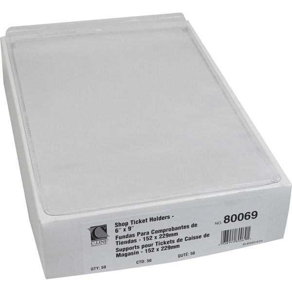 Shop Ticket Holder, Vinyl, Clear, 6x9
