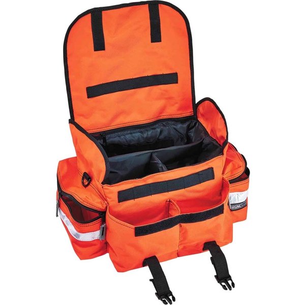 Trauma Bag, 600D Polyester W/ Reinforced Backing, 2 Pockets, Orange, 7 in Height