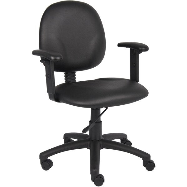 Vinyl Task Chair, Armless, Black