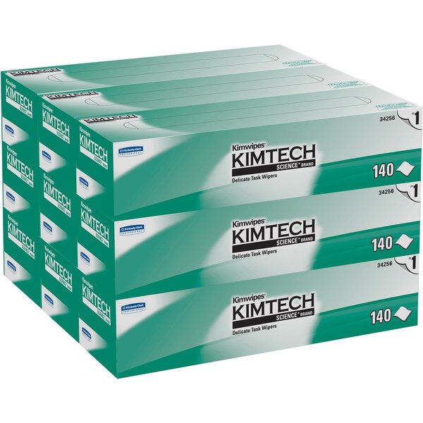 Dry Wipe, White, Box, 1-Ply Tissue, Laboratory / Critical Task, 140 Wipes, 14 3/4 in x 16 1/2 in