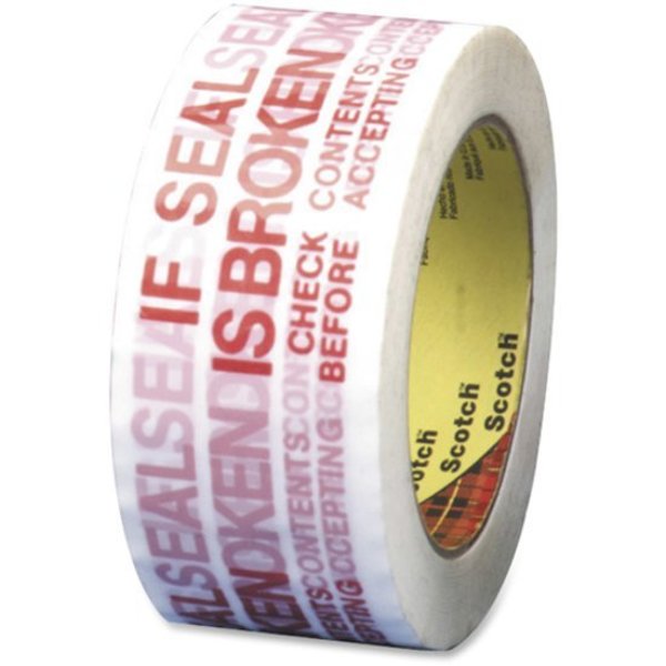Carton Tape, Red on White, 48mm x 100m