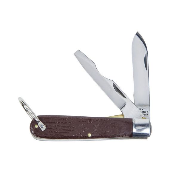 Pocket Knife, Spear, Plastic with Faux Wood Grain, 6-5/8