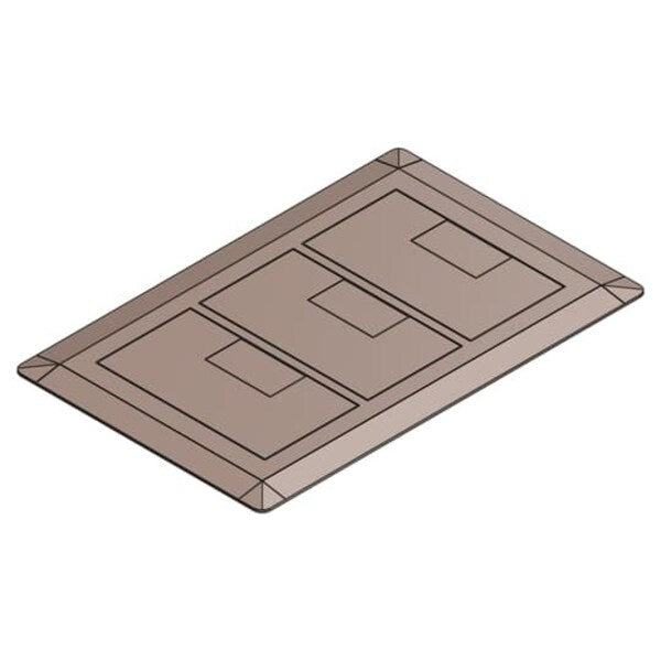 Rectangular Floor Box Cvr 3-Gang Caramel