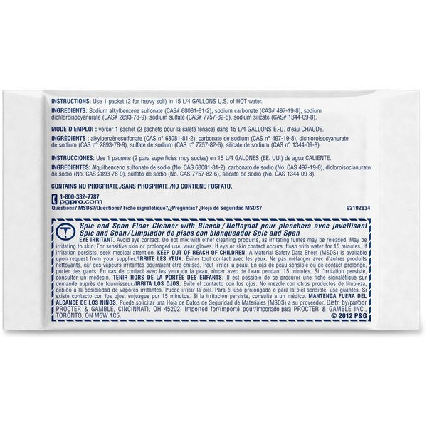 Powder Bleach Floor Cleaner, 2.2 oz., PK45