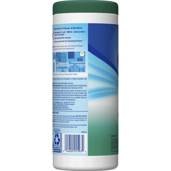 Disinfecting Wipes, White, Canister, Hard, Non Porous Surfaces, 12 PK, 35 Wipes, 7 in x 8 in, Fresh