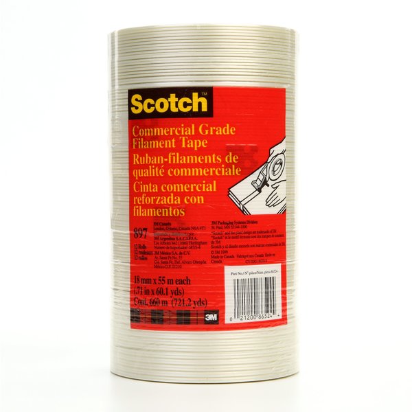 Filament Tape, Clear, 18mmx55m, PK48