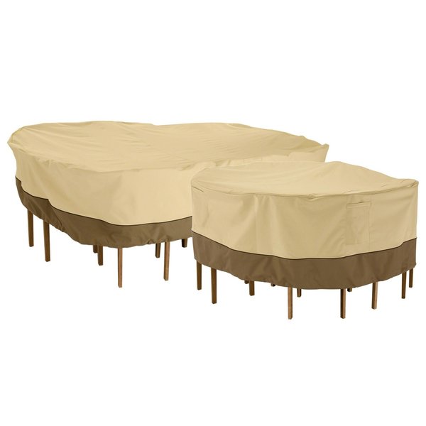 Veranda Cover, Set, Large, Round, Table/Chair, Antique Beige, 96
