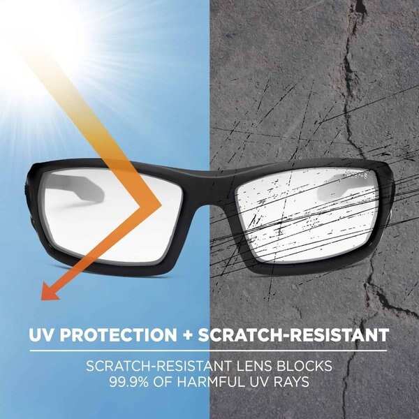 Safety Glasses, Traditional Clear PC Decenter Lens, Scratch-Resistant