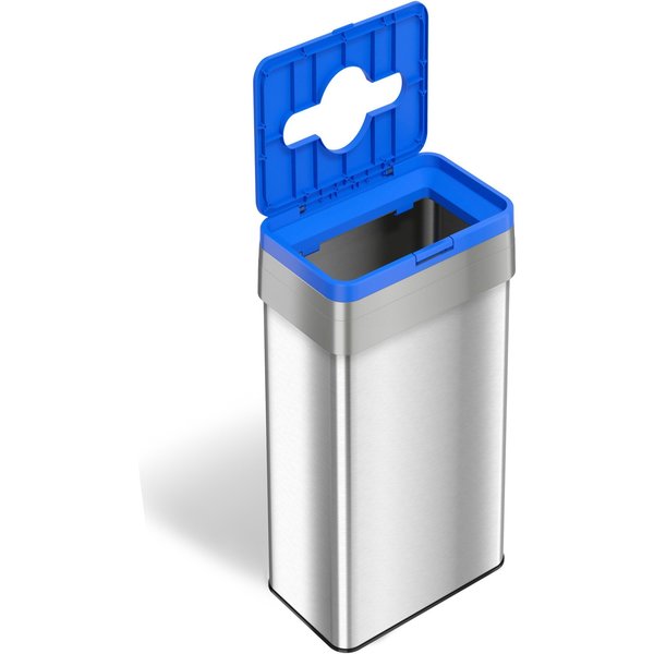 Recycle Bin, Stainless Steel, 21 Gallon /, Silver, Stainless Steel