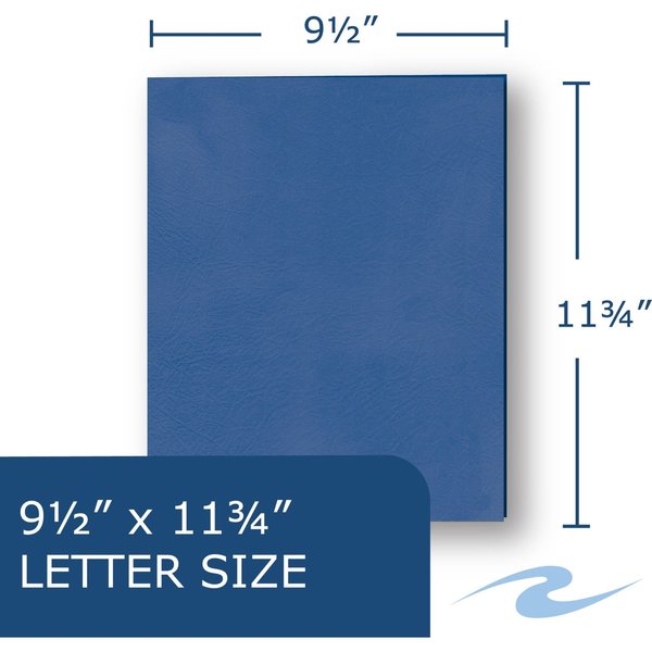 Case of Dark Blue Paper Pocket Folders, 11.75