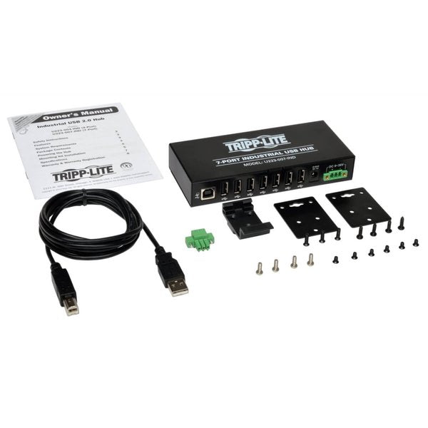 USB 2.0 Hub, Hi-Speed, 7-Port, Rugged, Mount