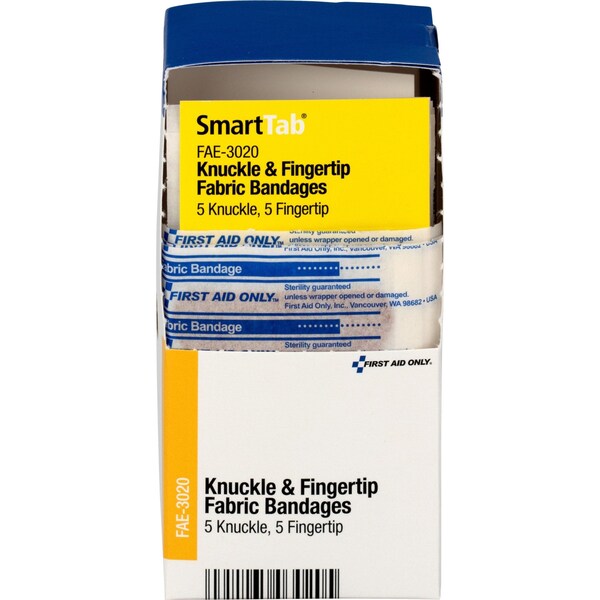First Aid Kit Refill, 5 Knuckle & 5 Fingertip Fabric Bandages, 10 Per Box