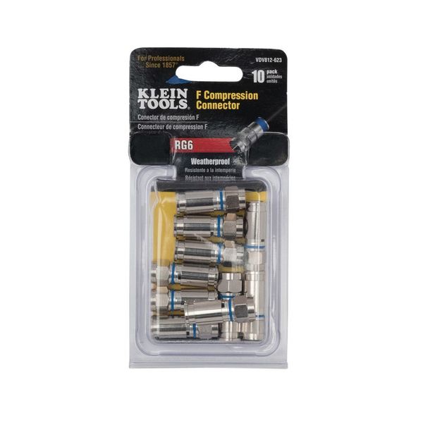 Weatherproof F-Compression Connectors RG6 10-Pack