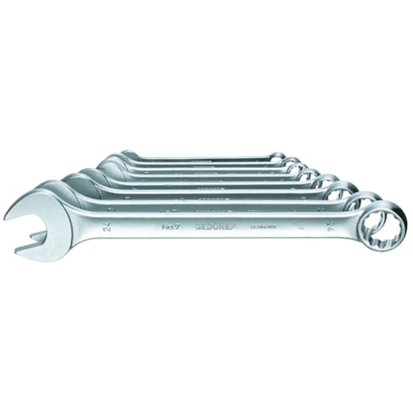Combination Wrench Set, 8 pcs., 10-24mm, Wrench Head Sizes: 10mm to 24mm