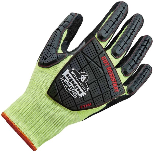 Coated Gloves, Nitrile, Sandy, 2XL, Lime, PR