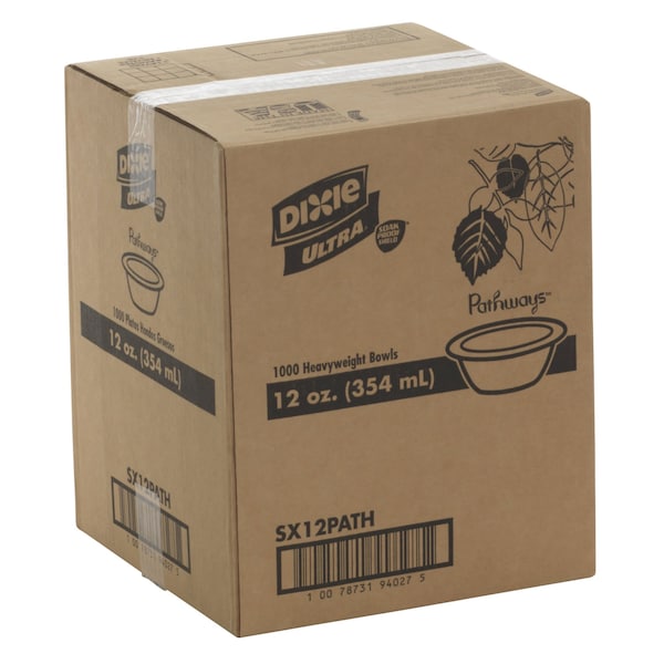 Bowl, Round, 12 fl. oz., Paper, Water, PK1000