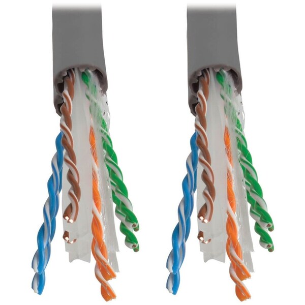 Cat6 Cable, Bulk, Solid, Plenum, Gray, 1000ft