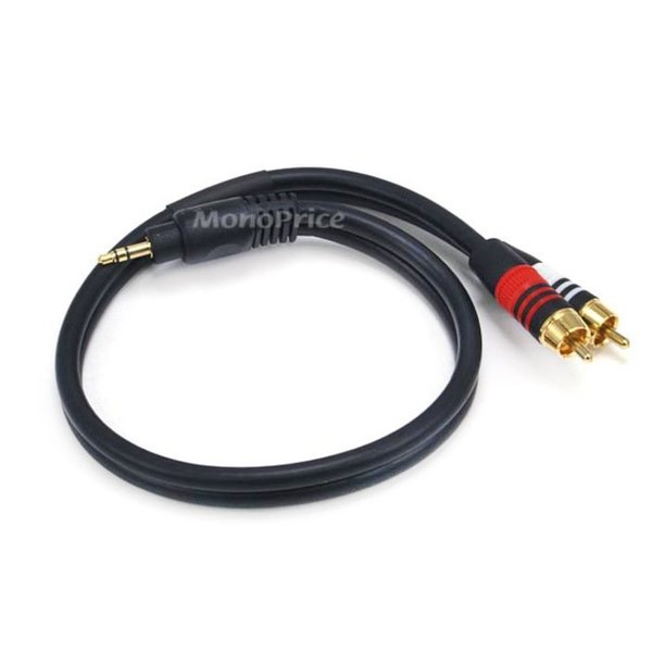 A/V Cable, 3.5mm(M)/2 RCA(M), 1.5ft