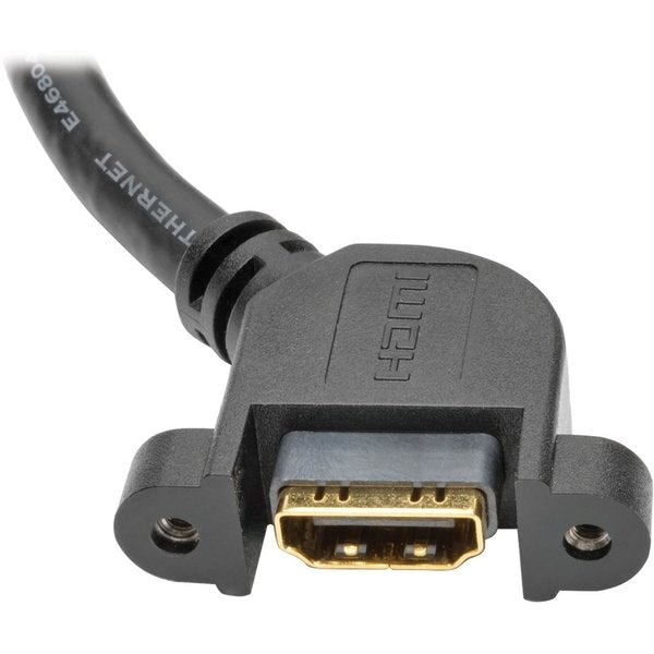 HDMI Cable, Hi Speed, Panel Mount, M/F, 3ft