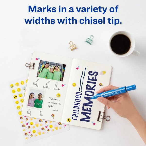 Desk-Style Permanent Marker, Chisel Tip, Blue