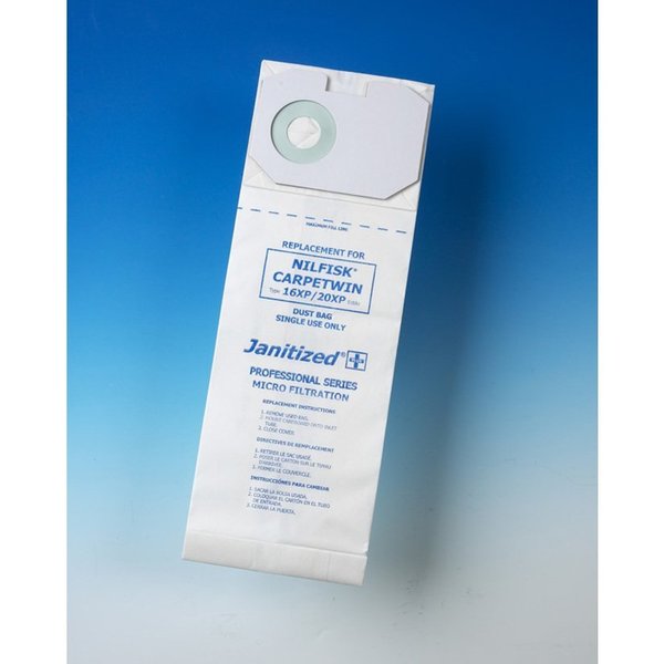 Filter Bag, Fits Carpetwin 16/20XP, PK10, 2-ply, Micro Filter