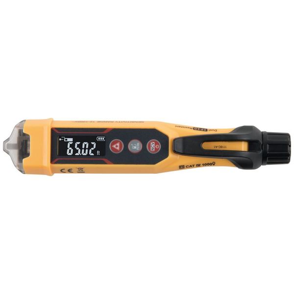 Non-Contact Voltage Tester Pen, 12-1000V AC, with Laser Distance Meter
