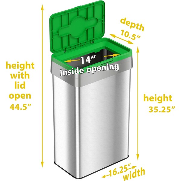 Compost Bin, Stainless Steel, 21 Gallon /, Silver, Stainless Steel
