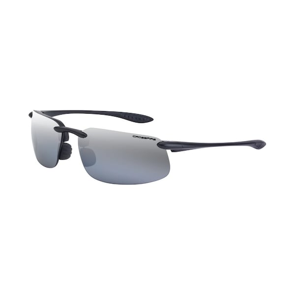 Polarized Safety Glasses, Wraparound Silver Mirror POL Polycarbonate Lens, Scratch-Resistant
