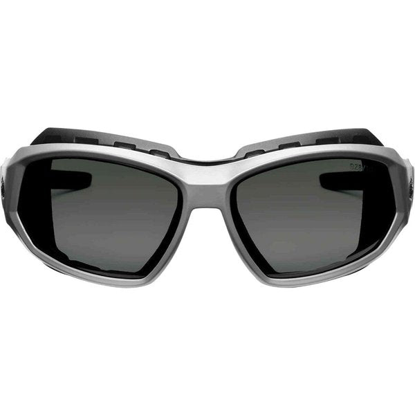 Safety Glasses, Traditional Smoke PC Decenter Lens, Anti-Fog, Scratch-Resistant