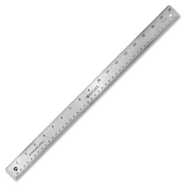 Ruler, Stainless Steel, 18 In.