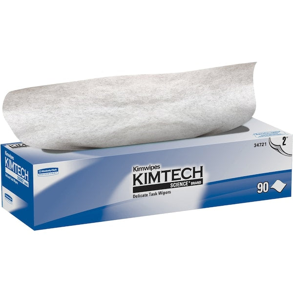 Dry Wipe, White, Box, 2-Ply Tissue, 90 Wipes, 14 3/4 in x 16 1/2 in