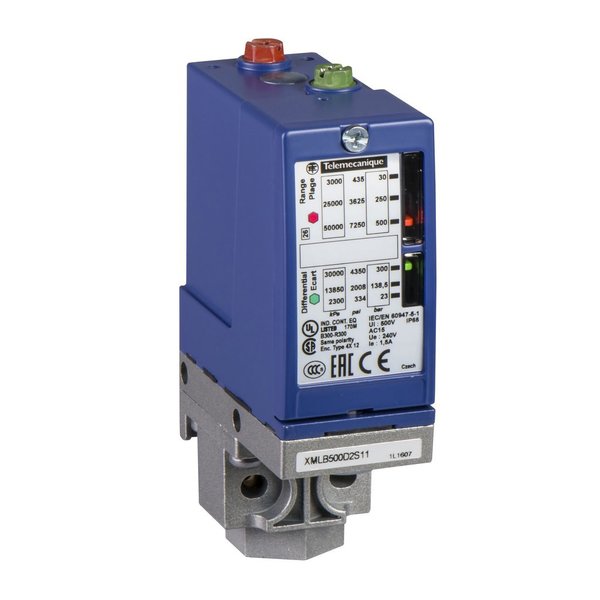 Pressure Switch, 1 C/O, Regulation between 2 thresholds Action