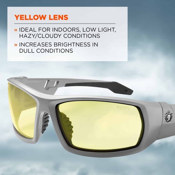 Safety Glasses, Yellow Scratch-Resistant