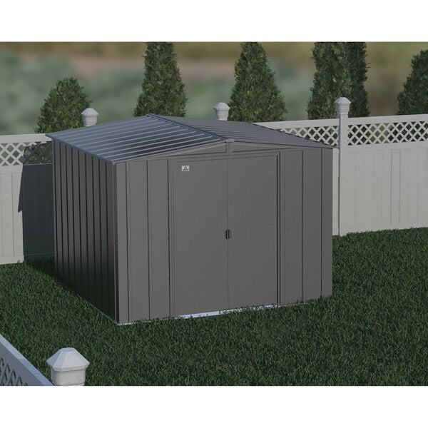 8x8 Classic Steel Storage Shed, Charcoal