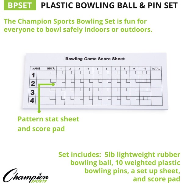 Bowling Set, 5lb Ball, 10 Pins