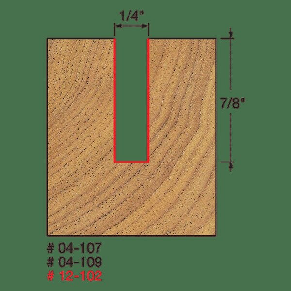 Double Flute Straight Bit, 1/4