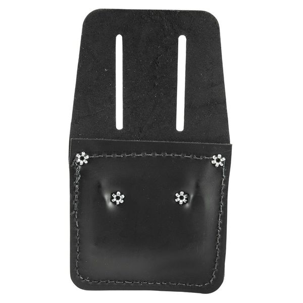 Black Leather Slotted
