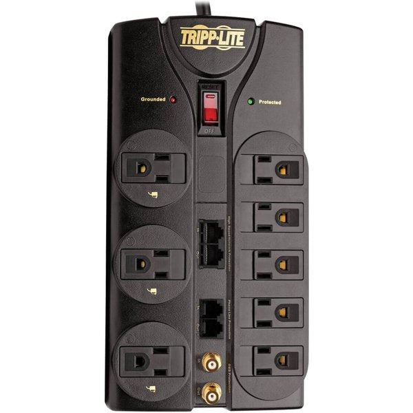 Datacom Surge Protector, 8 Outlet, Black